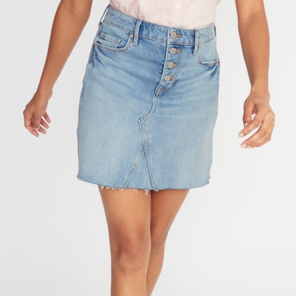 Old Navy Button Front Denim Skirt 6 NWT